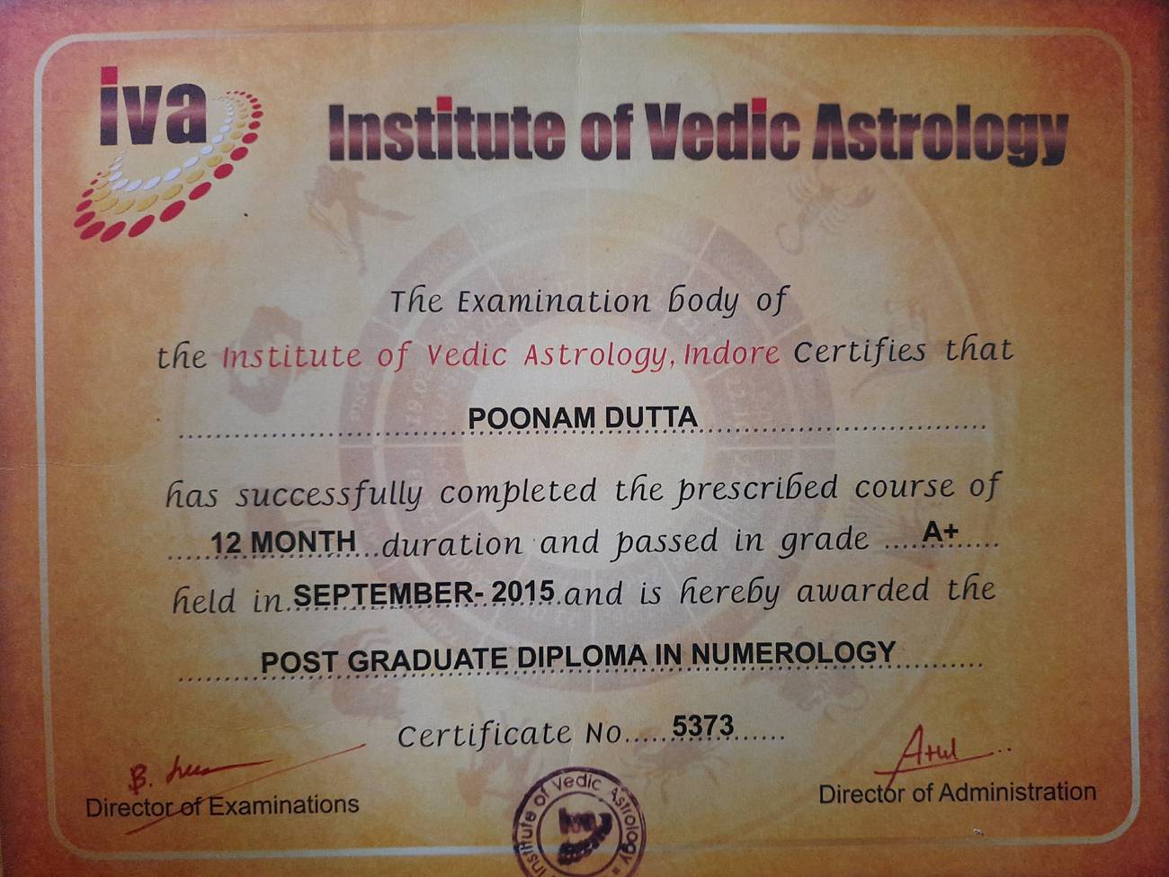 Poonam Dutta Diploma in numerology