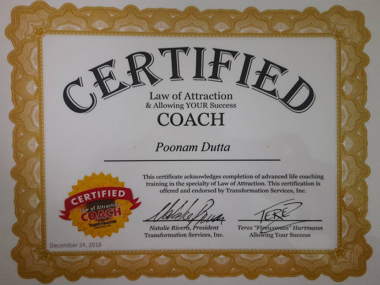 Poonam Dutta law of attraction coach